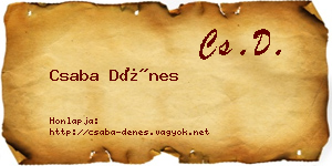 Csaba Dénes névjegykártya