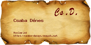 Csaba Dénes névjegykártya