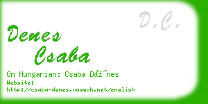 denes csaba business card